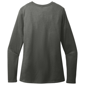 District DT110 Women\'s Perfect Blend CVC Long Sleeve Tee - Heathered Charcoal
