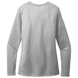 District DT110 Women\'s Perfect Blend CVC Long Sleeve Tee - Light Heather Grey