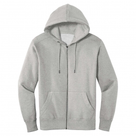 District DT1103 Perfect Weight Fleece Full-Zip Hoodie - Heathered Steel
