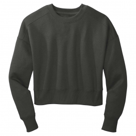 District DT1105 Women\'s Perfect Weight Fleece Cropped Crew - Charcoal