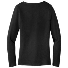 District DT135 Women\'s Perfect Tri Long Sleeve V-Neck Tee - Black