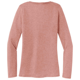 District DT135 Women\'s Perfect Tri Long Sleeve V-Neck Tee - Blush Frost