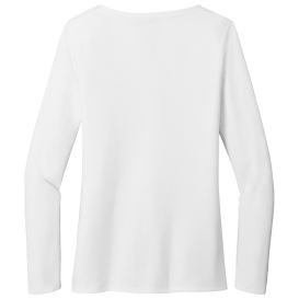 District DT135 Women\'s Perfect Tri Long Sleeve V-Neck Tee - White