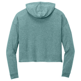 District DT1390L Women\'s Perfect Tri Midi Long Sleeve Hoodie - Heathered Eucalyptus Blue