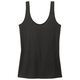 District DT154 Women\'s Perfect Blend CVC V-Neck Tank - Black