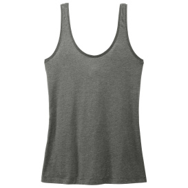 District DT154 Women\'s Perfect Blend CVC V-Neck Tank - Heathered Charcoal