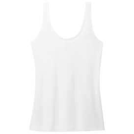 District DT154 Women\'s Perfect Blend CVC V-Neck Tank - White