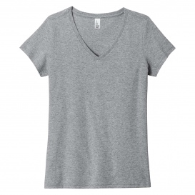 District DT5002 Women's The Concert Tee V-Neck - Heathered Grey | Full ...