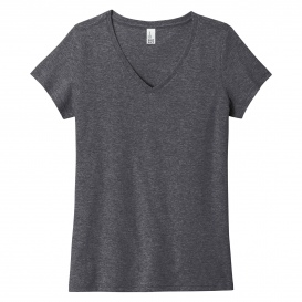 District DT5002 Women\'s The Concert Tee V-Neck - Heathered Charcoal