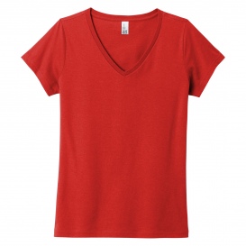 District DT5002 Women\'s The Concert Tee V-Neck - New Red