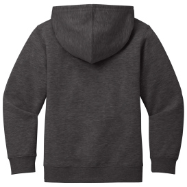 District DT6102Y Youth V.I.T Fleece Full-Zip Hoodie - Heather Charcoal