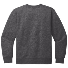 District DT6104Y Youth V.I.T Fleece Crew - Heather Charcoal