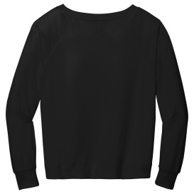 District DT672 Women\'s Featherweight French Long Sleeve Crewneck - Black