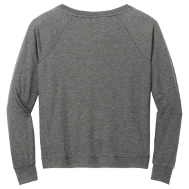 District DT672 Women\'s Featherweight French Long Sleeve Crewneck - Washed Coal