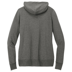 District DT673 Women\'s Featherweight French Terry Full-Zip Hoodie - Washed Coal