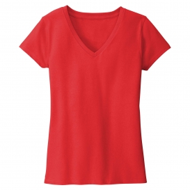 District DT8001 Women\'s Re-Tee V-Neck - Ruby Red