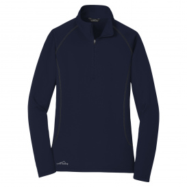 Eddie Bauer EB237 Ladies Smooth Fleece 1/2-Zip - River Blue Navy
