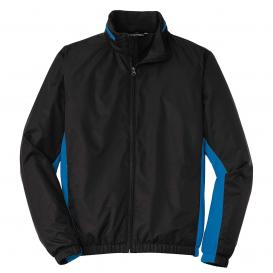 Port Authority J330 Core Colorblock Wind Jacket - Black/Imperial Blue