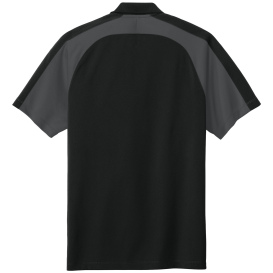 Port Authority K247 Wearever Performance Pique Colorblock Polo - Deep Black/Storm Gray