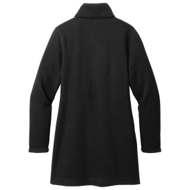 Port Authority L425 Ladies Arc Sweater Fleece Long Jacket - Deep Black