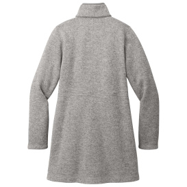 Port Authority L425 Ladies Arc Sweater Fleece Long Jacket - Deep Smoke Heather