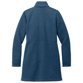 Port Authority L425 Ladies Arc Sweater Fleece Long Jacket - Insignia Blue Heather