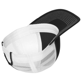 Port Authority LC111 Snapback Ponytail Trucker Cap - Black/White | Full ...