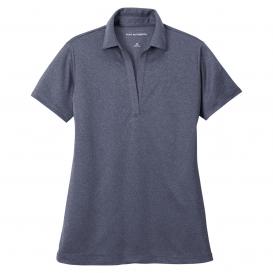 Port Authority LK542 Ladies Heathered Silk Touch Performance Polo - Navy Heather