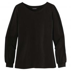 Port Authority LK5600 Ladies Luxe Knit Jewel Neck Top - Deep Black ...