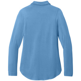 Port Authority LK5602 Ladies Luxe Knit Button Tunic - Carolina Blue