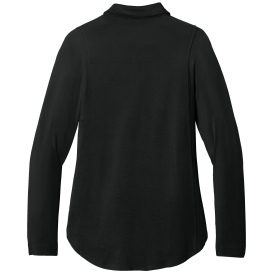 Port Authority LK5602 Ladies Luxe Knit Button Tunic - Deep Black