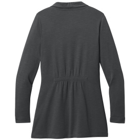 Port Authority LK820 Ladies Breakwater Open Cardigan - Gray Steel