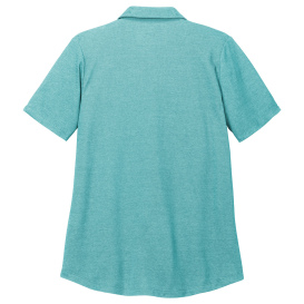 Port Authority LK830 Ladies Fine Pique Blend Polo - Dark Teal Heather