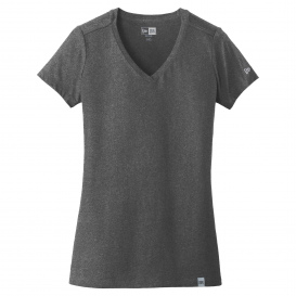 New Era LNEA101 Ladies Heritage Blend V-Neck Tee - Black Heather