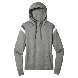 New Era LNEA108 Ladies Heritage Blend Varsity Hoodie - Shadow Grey Heather/Graphite/White