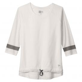 New Era LNEA136 Ladies Tri-Blend 3/4-Sleeve Tee - Fan White Solid/Shadow Grey