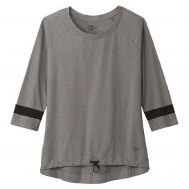 New Era LNEA136 Ladies Tri-Blend 3/4-Sleeve Tee - Shadow Grey/Black Solid