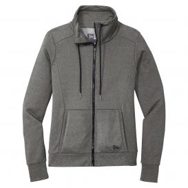 New Era LNEA530 Ladies Performance Terry Full-Zip Cowl Jacket - Graphite Heather