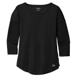 OGIO LOG141 Ladies Gravitate Scoop 3/4-Sleeve - Blacktop