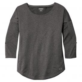 OGIO LOG141 Ladies Gravitate Scoop 3/4-Sleeve - Dark Heather Grey