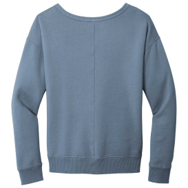 Port & Company LPC098V Ladies Beach Wash Garment-Dyed V-Neck Sweatshirt - Faded Denim