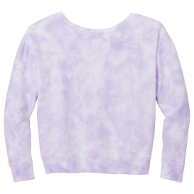 Port & Company LPC140V Ladies Beach Wash Cloud Tie-Dye V-Neck Sweatshirt - Amethyst