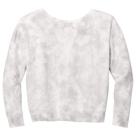 Port & Company LPC140V Ladies Beach Wash Cloud Tie-Dye V-Neck Sweatshirt - Dove Grey