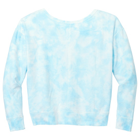 Port & Company LPC140V Ladies Beach Wash Cloud Tie-Dye V-Neck Sweatshirt - Glacier