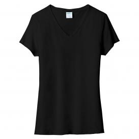 Port & Company LPC330V Ladies Tri-Blend V-Neck Tee - Black