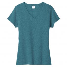 Port & Company LPC330V Ladies Tri-Blend V-Neck Tee - Vivid Teal Heather
