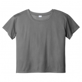 Sport-Tek LST411 Ladies PosiCharge Draft Crop Tee - Dark Grey