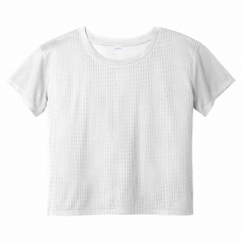 Sport-Tek LST411 Ladies PosiCharge Draft Crop Tee - White
