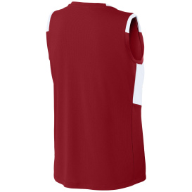 Sport-Tek LST441 Club Sleeveless V-Neck - Deep Red/White