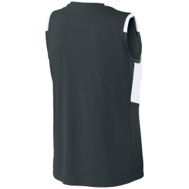 Sport-Tek LST441 Club Sleeveless V-Neck - Iron Gray/White